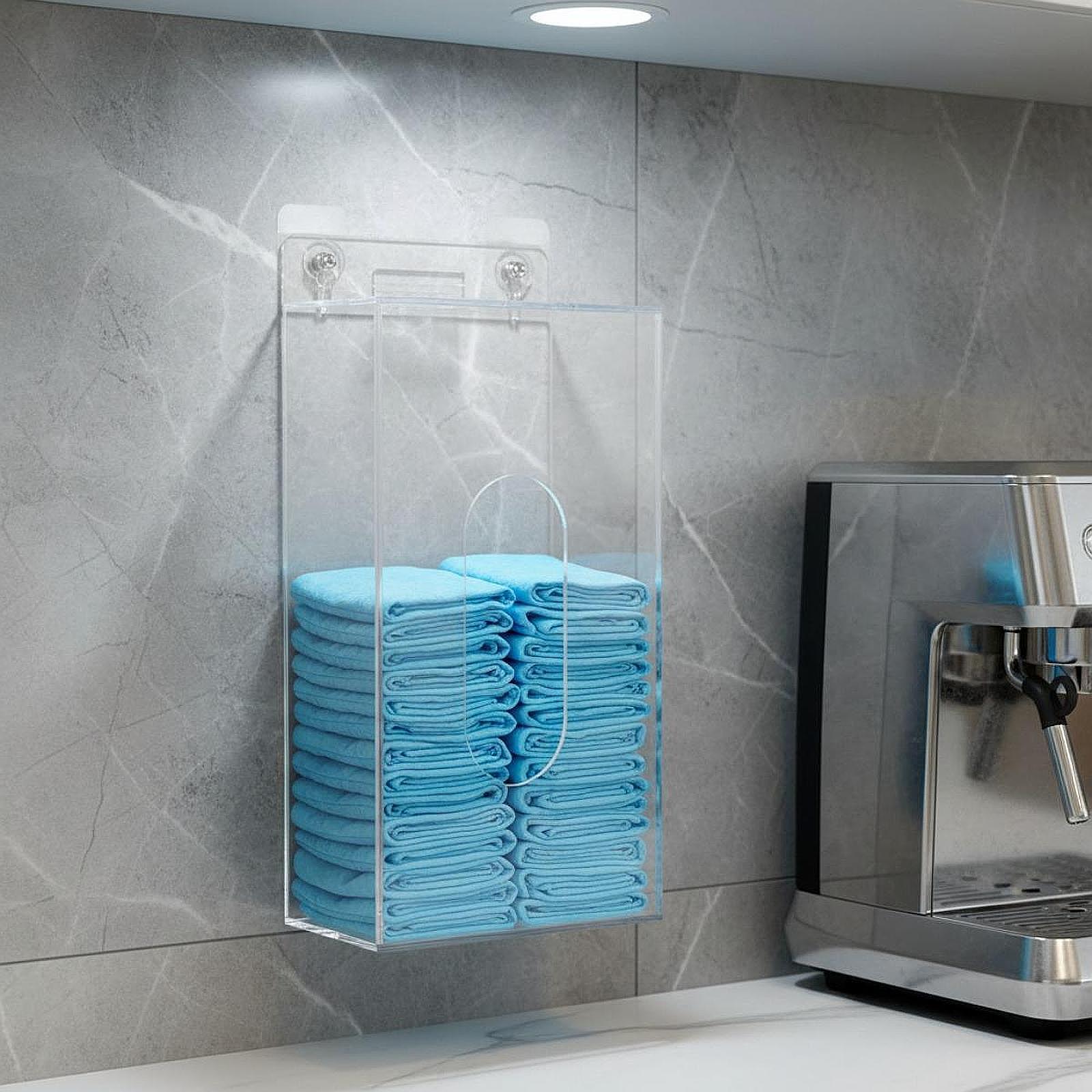 Face Mask Storage Box - Oszczędzający miejsce akrylowy uchwyt na rękawiczki,